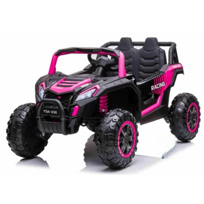 Carro Elétrico para Criança BEACH BUGGY 4x4 24v Rosa c/ RODAS DE BORRACHA & ASSENTO EM PELE