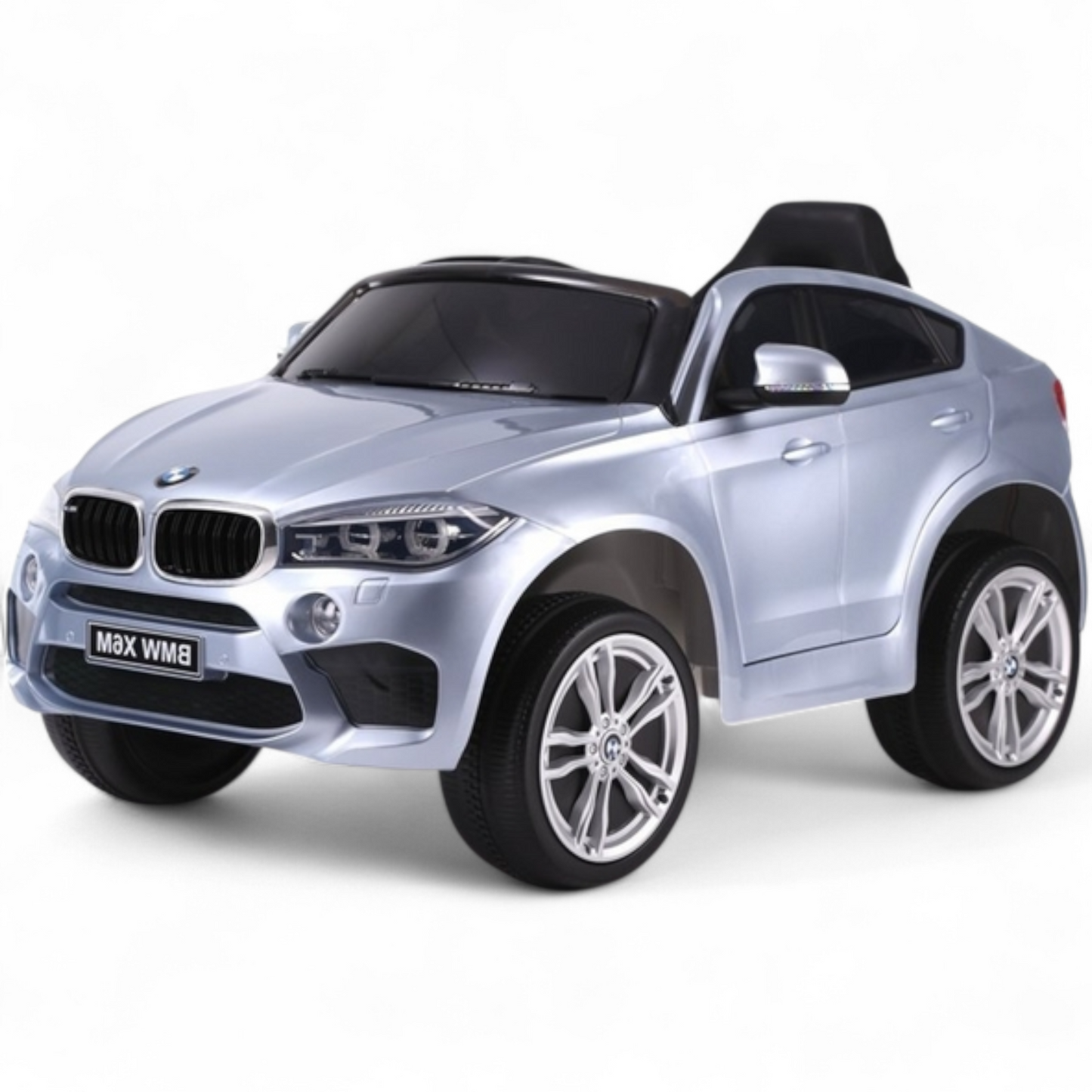 Carro Elétrico para Criança BMW X6M 12v Cinza Metalizado c/ RODAS DE BORRACHA & ASSENTO EM PELE