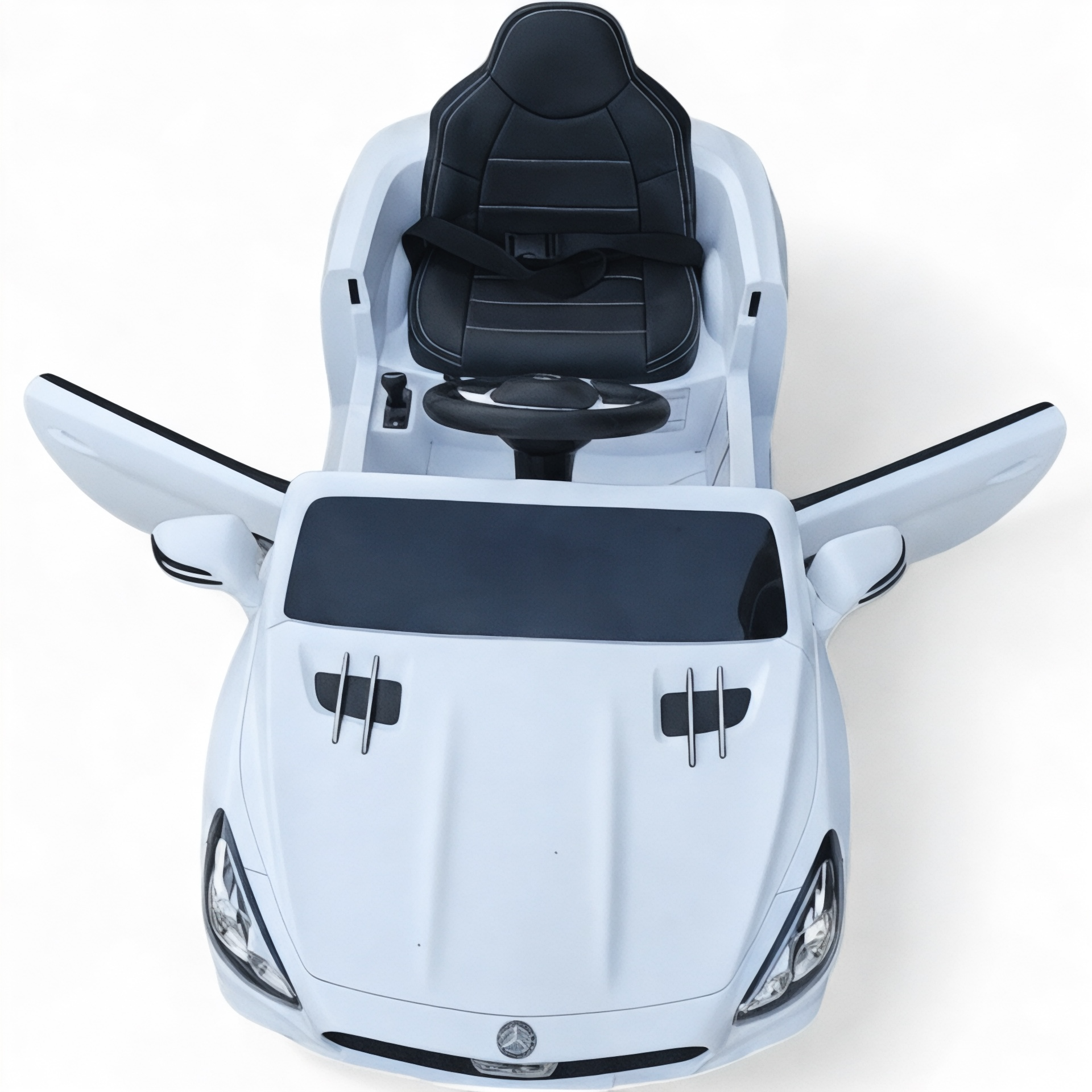 Carro Elétrico para Criança MERCEDES SL500 12V Branco c/ RODAS DE BORRACHA & ASSENTO EM PELE