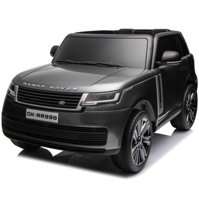 Carro elétrico para criança RANGE ROVER SV Cinza Metalizado 2 Lugares 24v MP4 c/ RODAS DE BORRACHA & ASSENTO EM PELE
