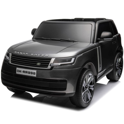 Carro elétrico para criança RANGE ROVER SV Cinza Metalizado 2 Lugares 24v MP4 c/ RODAS DE BORRACHA & ASSENTO EM PELE