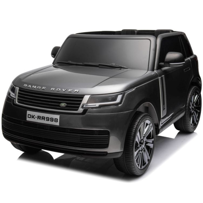 Carro elétrico para criança RANGE ROVER SV Cinza Metalizado 2 Lugares 24v c/ RODAS DE BORRACHA & ASSENTO EM PELE ECOLÓGICA
