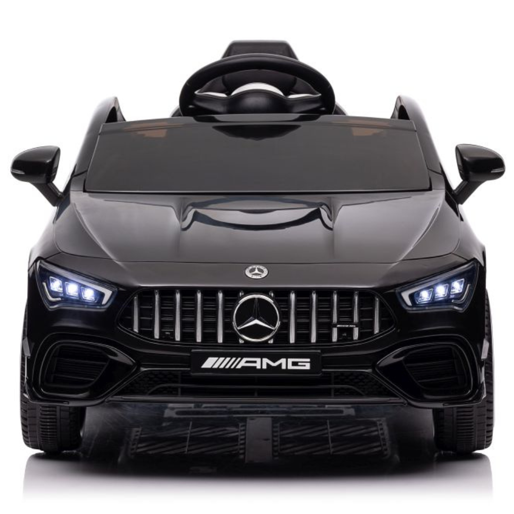 Carro Elétrico para Criança MERCEDES CLA 4x4 12v PRETO c/ RODAS DE BORRACHA & ASSENTO EM PELE