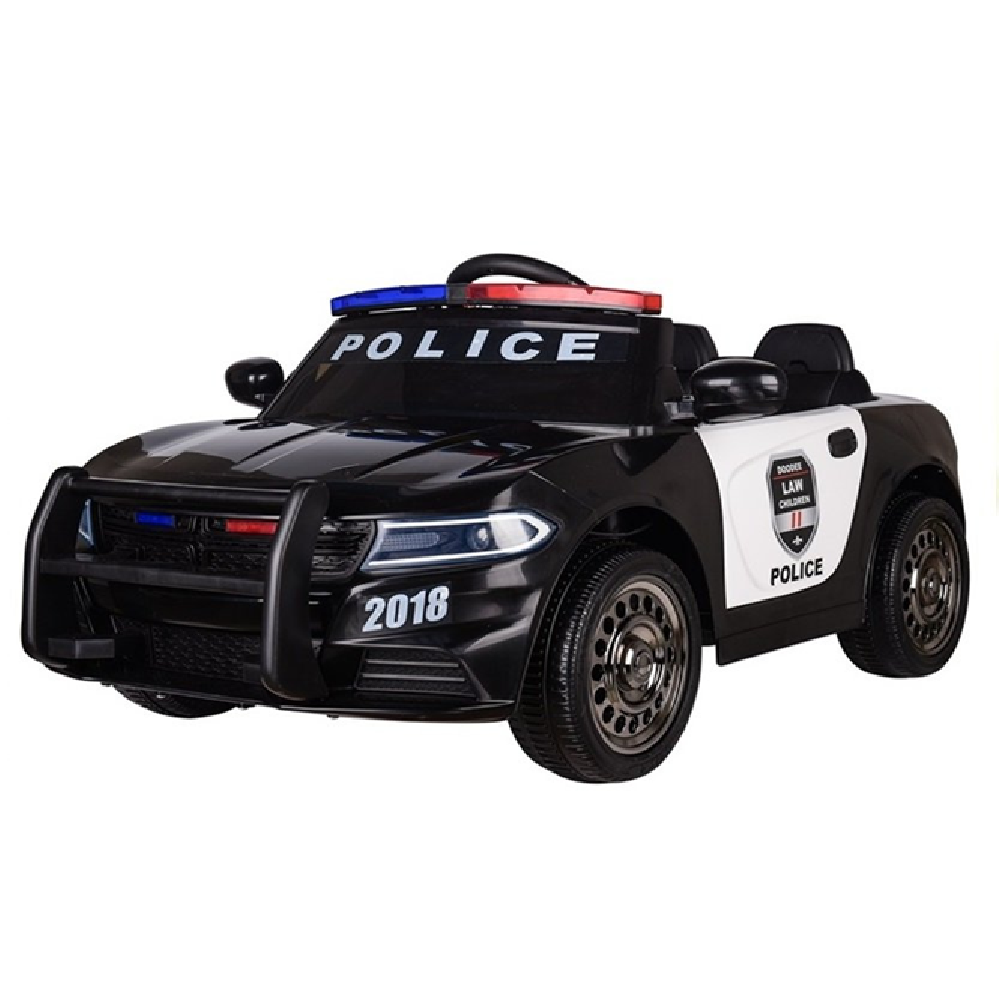 Carro Elétrico para criança Polícia 12v c/ RODAS DE BORRACHA & ASSENTO EM PELE
