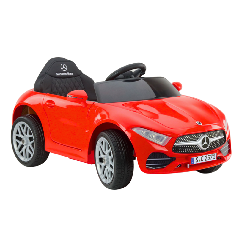 Carro Elétrico para criança MERCEDES CLS 350 12v Vermelho c/ RODAS DE BORRACHA & ASSENTO EM PELE