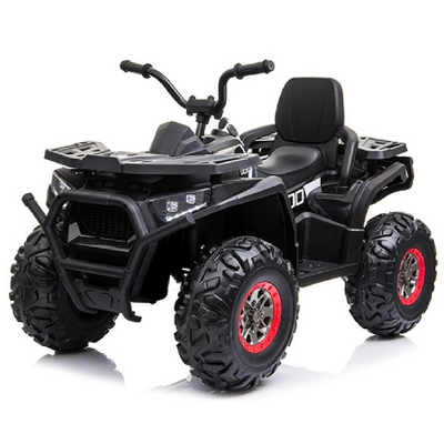 Mota Elétrica para Criança QUAD DESERT 12V Preta c/ RODAS DE BORRACHA & ASSENTO EM PELE