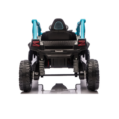 Carro Elétrico para criança KAWASAKI 24V Preto e Azul c/ RODAS DE BORRACHA & ASSENTO EM PELE
