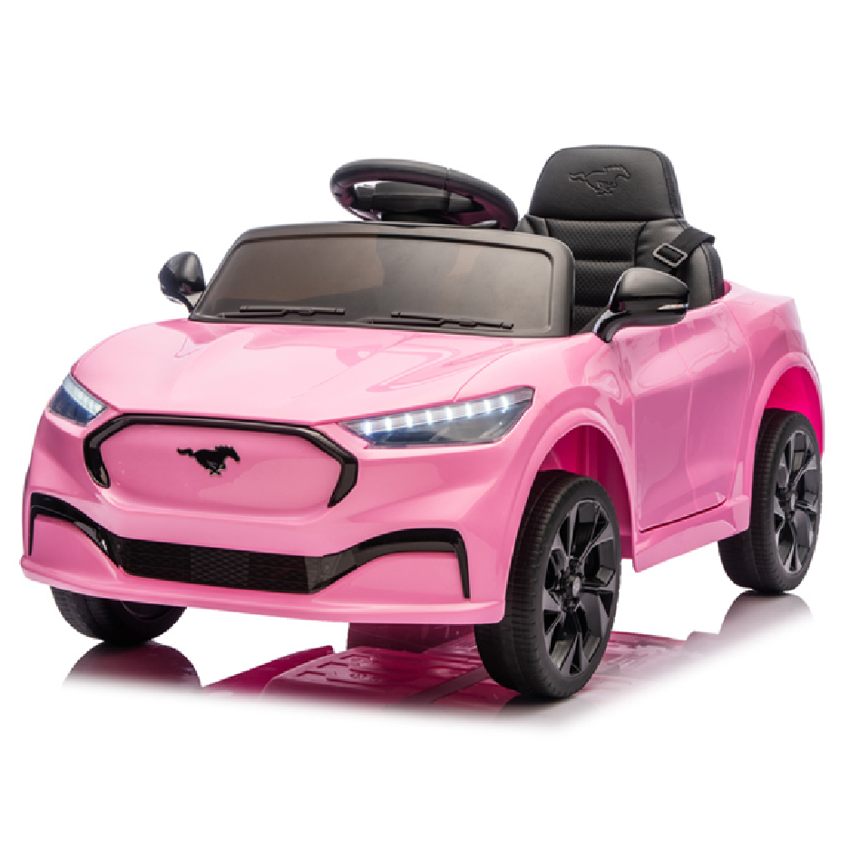 Carro Elétrico para criança FORD MUSTANG MACH-E 24v Rosa c/ RODAS DE BORRACHA & ASSENTO EM PELE