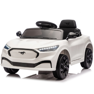 Carro Elétrico para criança FORD MUSTANG MACH-E 24v Branco c/ RODAS DE BORRACHA & ASSENTO EM PELE