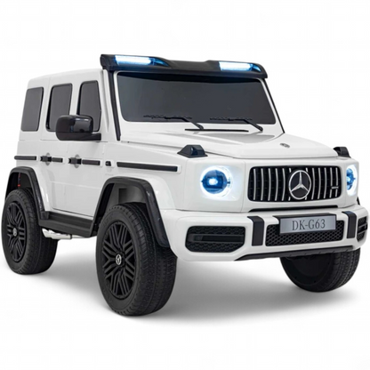 Carro Elétrico para Criança Mercedes G63 AMG XXL Branco 24v 4x200w c/ Rodas de Borracha & Assentos em Pele