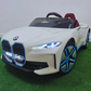 Carro Elétrico para Criança BMW I4 12v Branco c/ RODAS DE BORRACHA & ASSENTO EM PELE