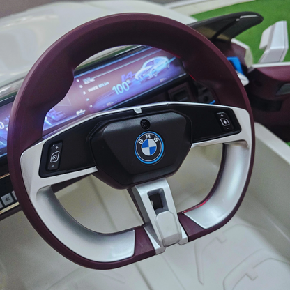 Carro Elétrico para Criança BMW I4 12v BATERIA DE LITIO Branco c/ RODAS DE BORRACHA & ASSENTO EM PELE