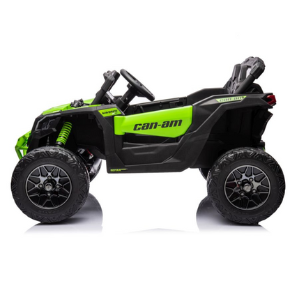 Carro Elétrico para Criança CAN-AM MAVERICK 4x4 200W 24v Verde c/ RODAS DE BORRACHA & ASSENTO EM PELE