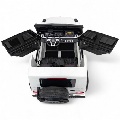 Carro Elétrico para Criança Mercedes G63 AMG XXL Branco 24v 4x200w c/ Rodas de Borracha & Assentos em Pele