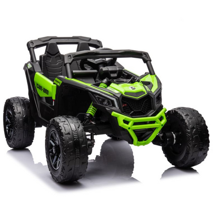Carro Elétrico para Criança CAN-AM MAVERICK 4x4 200W 24v Verde c/ RODAS DE BORRACHA & ASSENTO EM PELE