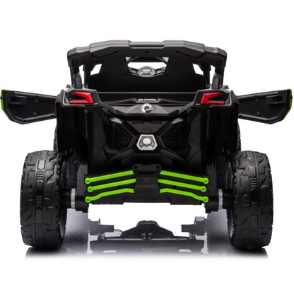 Carro Elétrico para Criança CAN-AM MAVERICK 4x4 200W 24v Verde c/ RODAS DE BORRACHA & ASSENTO EM PELE