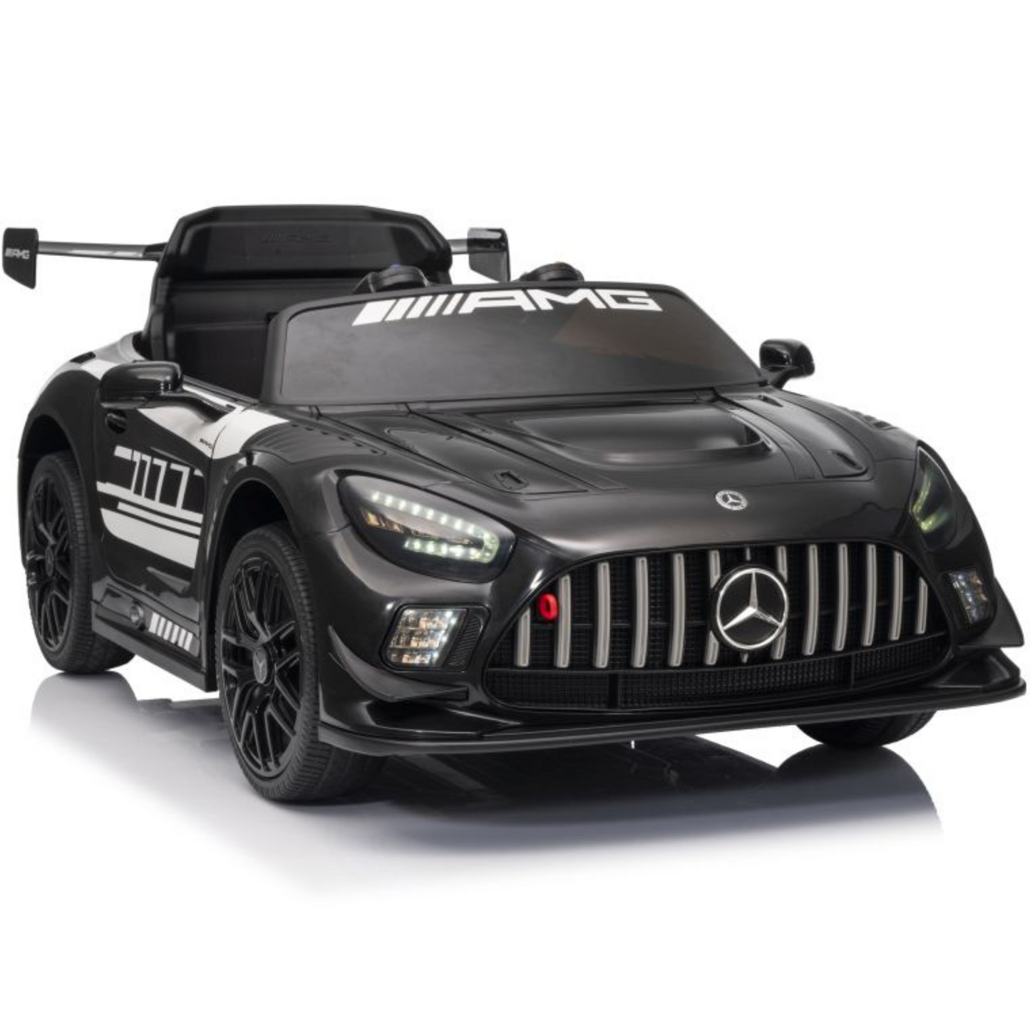 Carro Elétrico para Criança MERCEDES GT3 Deluxe 12v Preto c/ RODAS DE BORRACHA & ASSENTO EM PELE