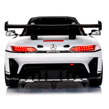 Carro Elétrico para Criança MERCEDES GT3 Deluxe 12v BATERIA DE LITIO Branco c/ RODAS DE BORRACHA & ASSENTO EM PELE