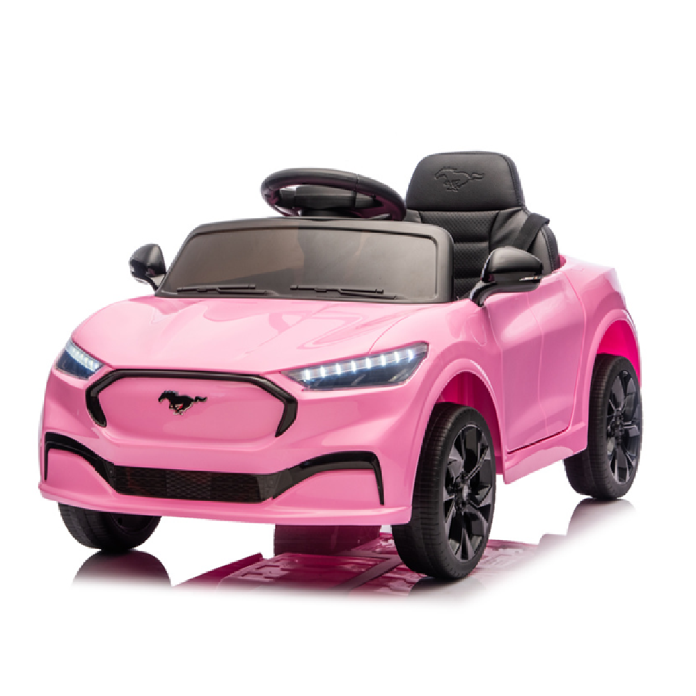 Carro Elétrico para criança FORD MUSTANG MACH-E 24v Rosa c/ RODAS DE BORRACHA & ASSENTO EM PELE