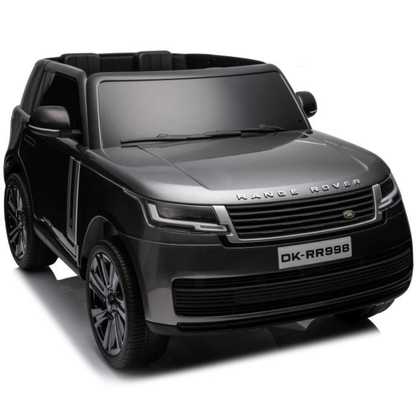 Carro elétrico para criança RANGE ROVER SV Cinza Metalizado 2 Lugares 24v MP4 c/ RODAS DE BORRACHA & ASSENTO EM PELE