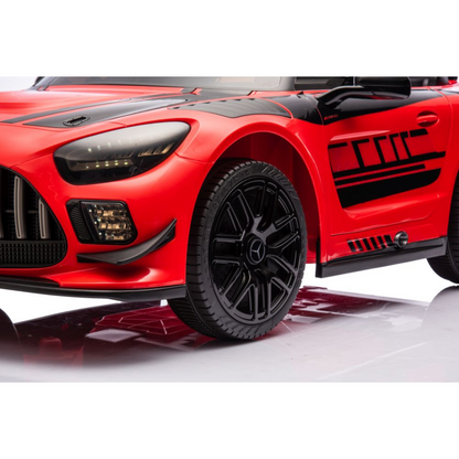Carro Elétrico para Criança MERCEDES GT3 Deluxe 12v BATERIA DE LITIO Vermelho c/ RODAS DE BORRACHA & ASSENTO EM PELE