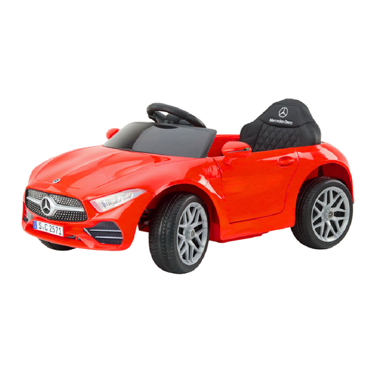 Carro Elétrico para criança MERCEDES CLS 350 12v Vermelho c/ RODAS DE BORRACHA & ASSENTO EM PELE