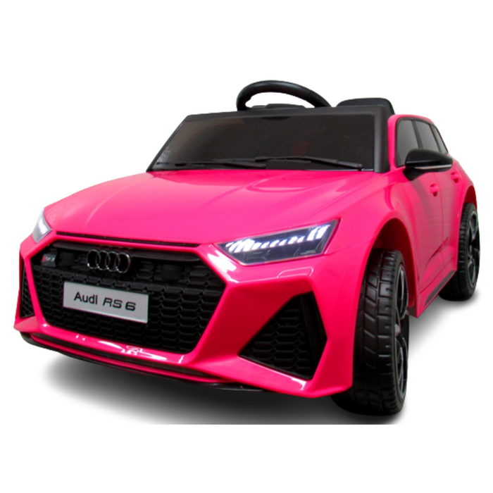 Carro Elétrico para Criança AUDI RS6 12v Rosa BATERIA DE LITIO c/ RODAS DE BORRACHA & ASSENTO EM PELE ECOLÓGICA