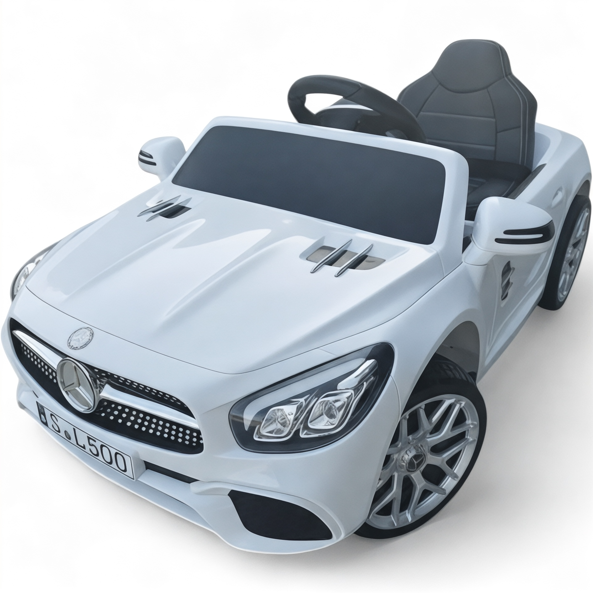 Carro Elétrico para Criança MERCEDES SL500 12V Branco c/ RODAS DE BORRACHA & ASSENTO EM PELE
