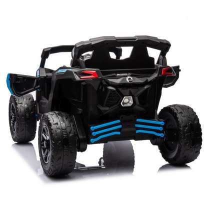 Carro Elétrico para Criança CAN-AM MAVERICK 4x4 24v Azul c/ RODAS DE BORRACHA & ASSENTO EM PELE