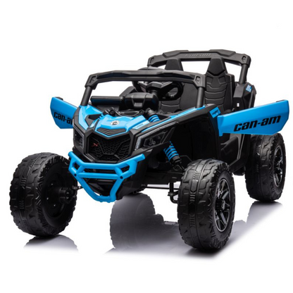 Carro Elétrico para Criança CAN-AM MAVERICK 4x4 24v Azul c/ RODAS DE BORRACHA & ASSENTO EM PELE