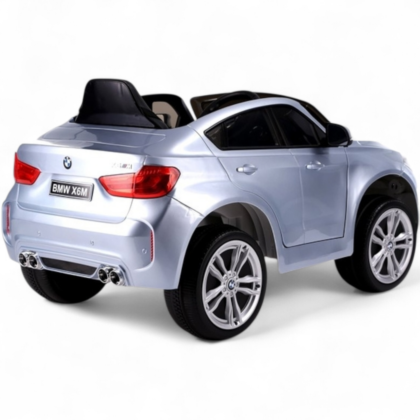 Carro Elétrico para Criança BMW X6M 12v Cinza Metalizado c/ RODAS DE BORRACHA & ASSENTO EM PELE