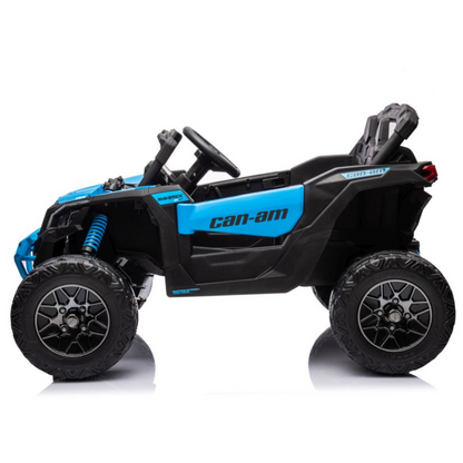 Carro Elétrico para Criança CAN-AM MAVERICK 4x4 24v Azul c/ RODAS DE BORRACHA & ASSENTO EM PELE