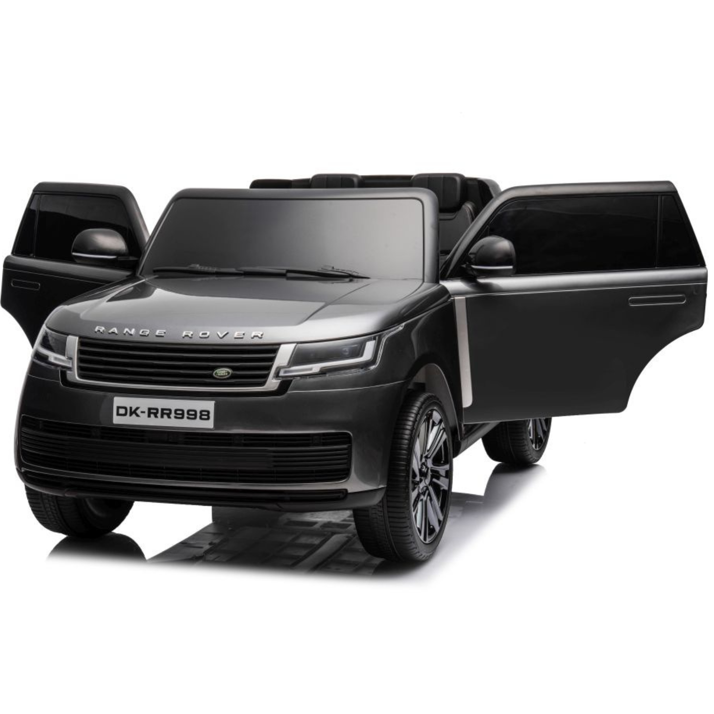 Carro elétrico para criança RANGE ROVER SV Cinza Metalizado 2 Lugares 24v MP4 c/ RODAS DE BORRACHA & ASSENTO EM PELE