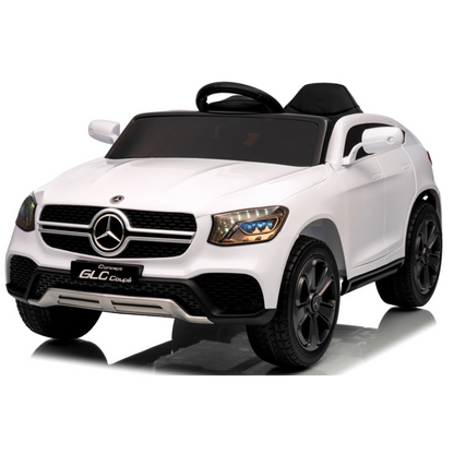 Carro Elétrico para Criança MERCEDES GLC coupê BATERIA DE LITIO 12v 4x4 Branco c/ RODAS DE BORRACHA & ASSENTO EM PELE