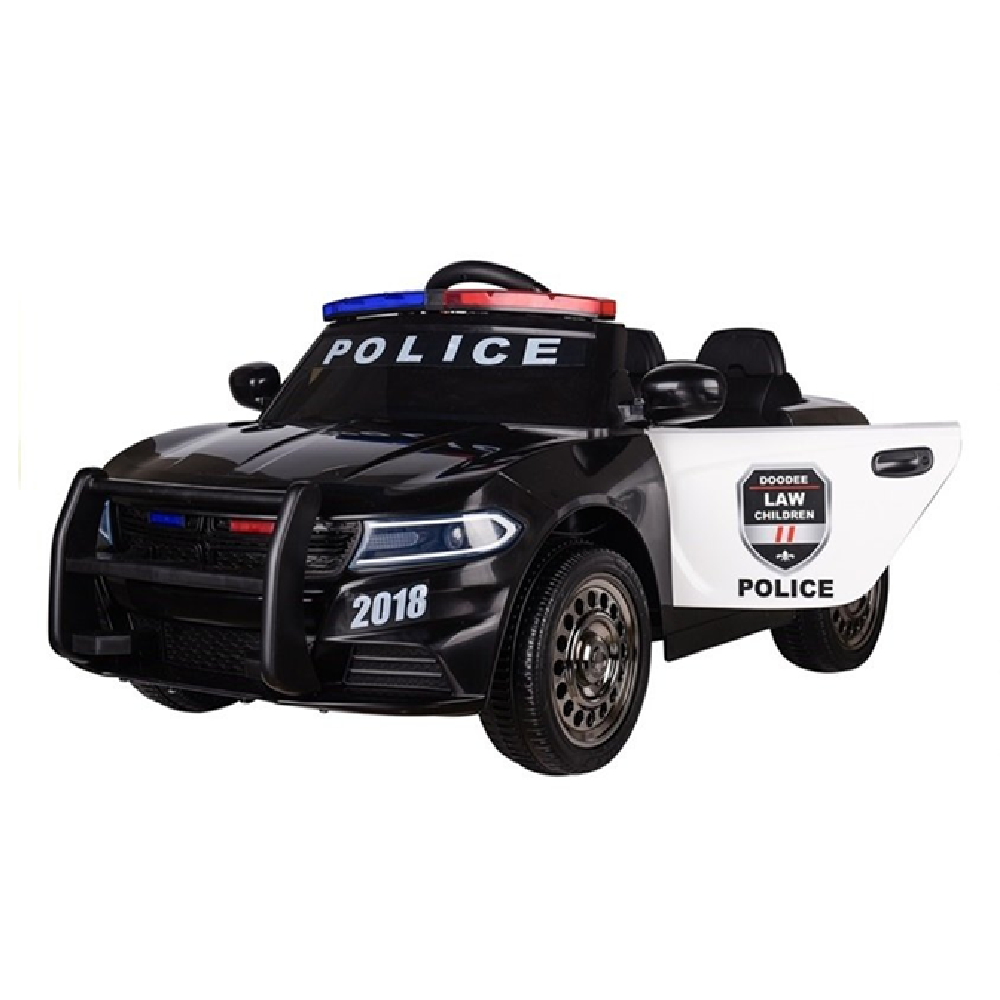 Carro Elétrico para criança Polícia 12v c/ RODAS DE BORRACHA & ASSENTO EM PELE