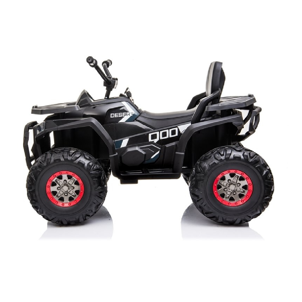 Mota Elétrica para Criança QUAD DESERT 12V Preta c/ RODAS DE BORRACHA & ASSENTO EM PELE