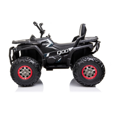 Mota Elétrica para Criança QUAD DESERT 12V Preta c/ RODAS DE BORRACHA & ASSENTO EM PELE