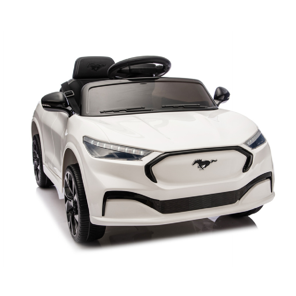 Carro Elétrico para criança FORD MUSTANG MACH-E 24v Branco c/ RODAS DE BORRACHA & ASSENTO EM PELE