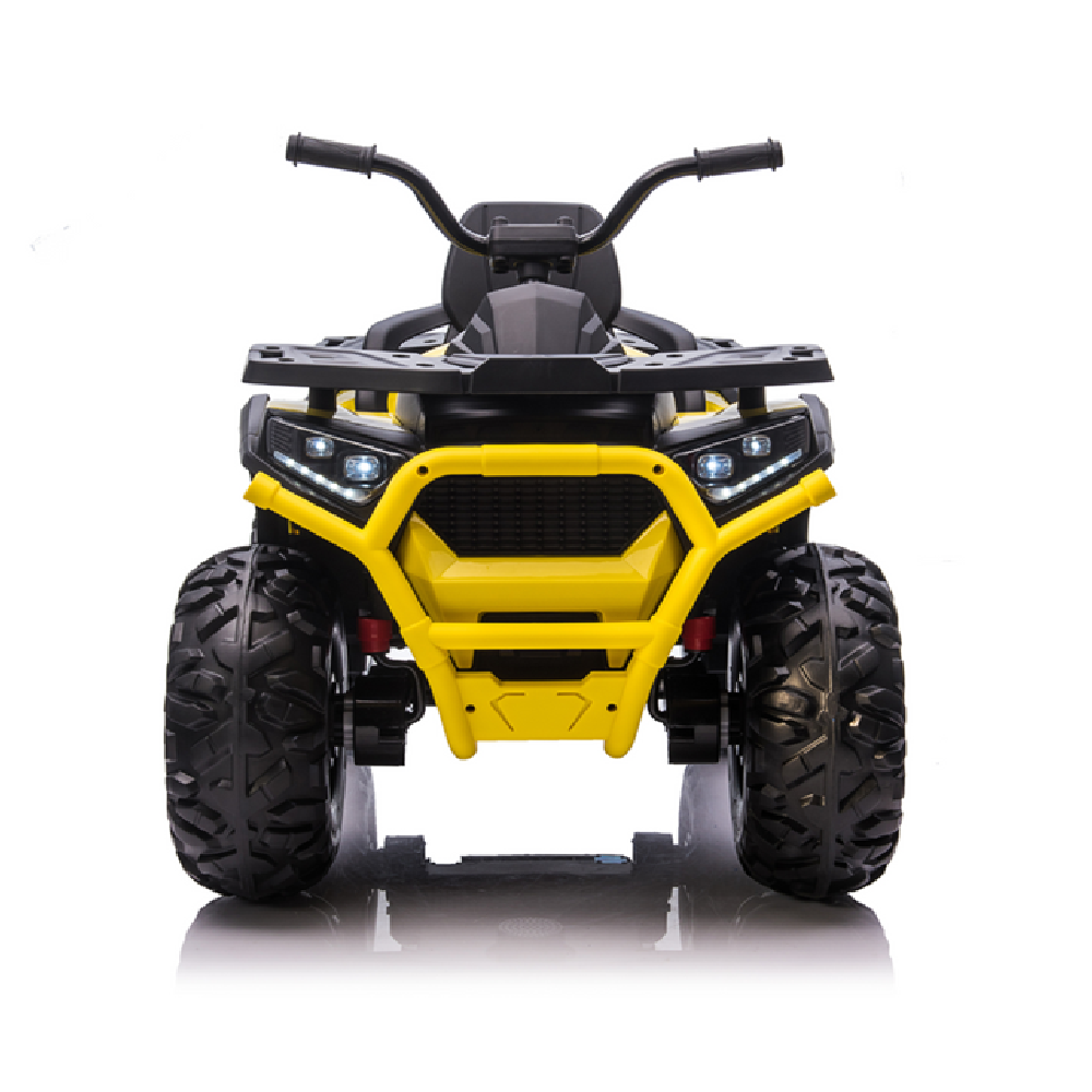 Mota Elétrica para Criança QUAD DESERT 12V AMARELA c/ RODAS DE BORRACHA & ASSENTO EM PELE