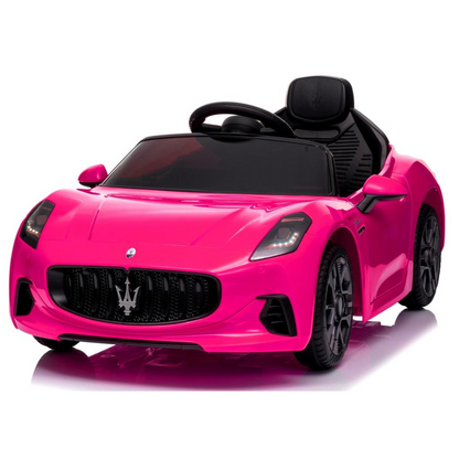 Carro Elétrico para Criança MASERATI GRAN TURISMO 12v BATERIA DE LITIO Rosa c/ RODAS DE BORRACHA & ASSENTO EM PELE