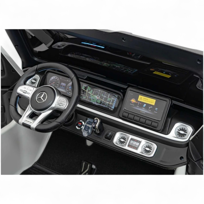 Carro Elétrico para Criança Mercedes G63 AMG XXL Branco 24v 4x200w c/ Rodas de Borracha & Assentos em Pele