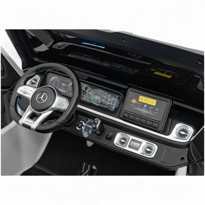 Carro Elétrico para Criança Mercedes G63 AMG XXL Branco 24v 4x200w c/ Rodas de Borracha & Assentos em Pele