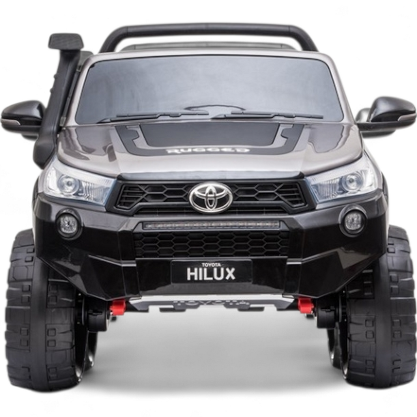 Carro Elétrico para Criança Toyota Hilux Cinza Metalizado 12v 4x4 c/ Rodas de Borracha & Assento em Pele