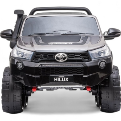 Carro Elétrico para Criança TOYOTA HILUX Cinza Metalizado 12v 4x4 c/ RODAS DE BORRACHA & ASSENTO EM PELE