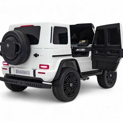 Carro Elétrico para Criança Mercedes G63 AMG XXL Branco 24v 4x200w c/ Rodas de Borracha & Assentos em Pele