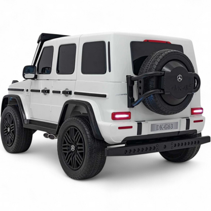 Carro Elétrico para Criança Mercedes G63 AMG XXL Branco 24v 4x200w c/ Rodas de Borracha & Assentos em Pele