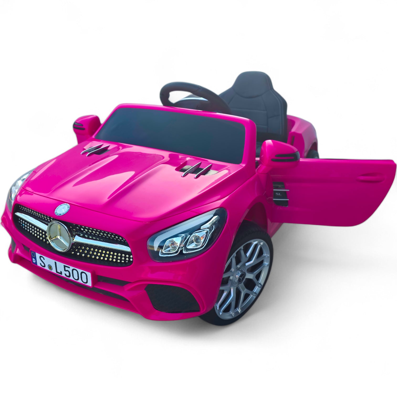 Carro Elétrico para Criança MERCEDES SL500 12V Rosa c/ RODAS DE BORRACHA & ASSENTO EM PELE