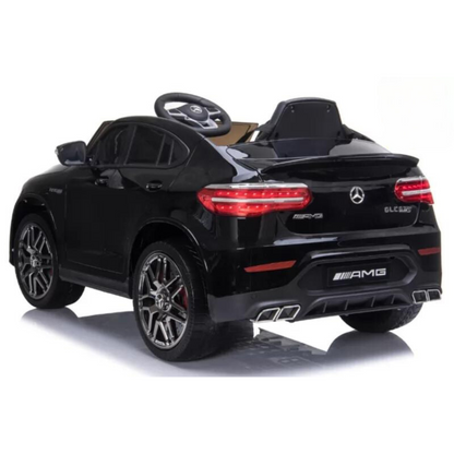 PRÉ-VENDA - Carro Elétrico para Criança MERCEDES GLC63S 4x4 12v Preto c/ RODAS DE BORRACHA & ASSENTO EM PELE