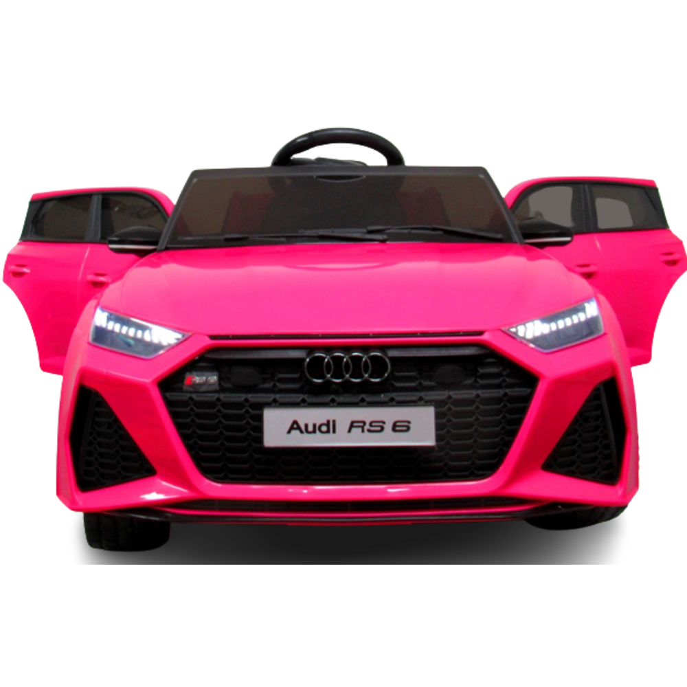 Carro Elétrico para Criança AUDI RS6 12v Rosa c/ RODAS DE BORRACHA & ASSENTO EM PELE