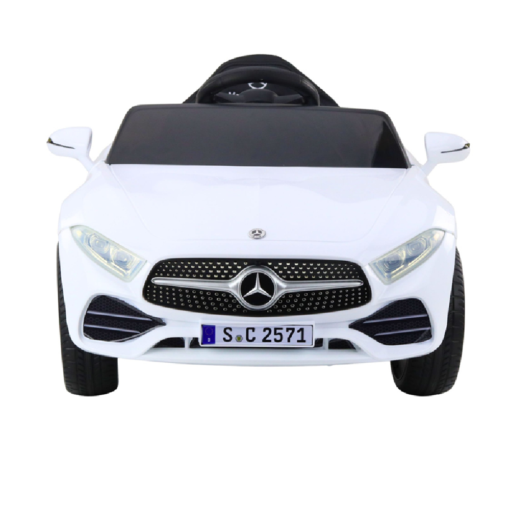 Carro Elétrico para criança MERCEDES CLS 350 12v BRANCO c/ RODAS DE BORRACHA & ASSENTO EM PELE